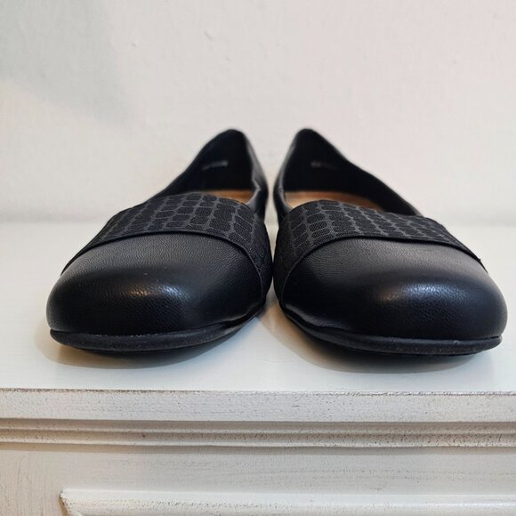 Trotters Womens Sz 6.5 Samantha Black Croco Ballet Flat Comfort Padded Shoes NEW - Picture 2 of 9